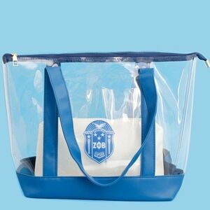 Tote Blue Clear ZPB Sorority Bag for Women